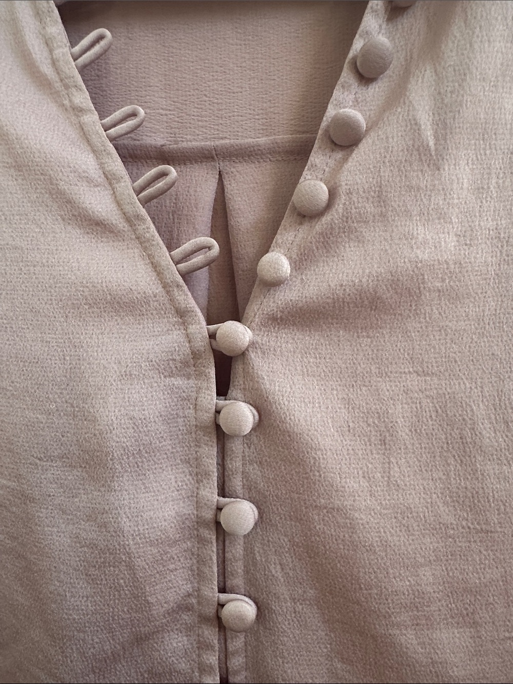 Express Light Pink Button-Front Blouse - Picture 4 of 6